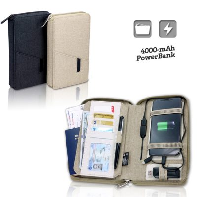 נרתיק נסיעות 'בורדינג' עם מטען נייד עוצמתי 4000mAh