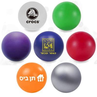 כדור לחץ עגול עם לוגו | מגוון צבעים למיתוג