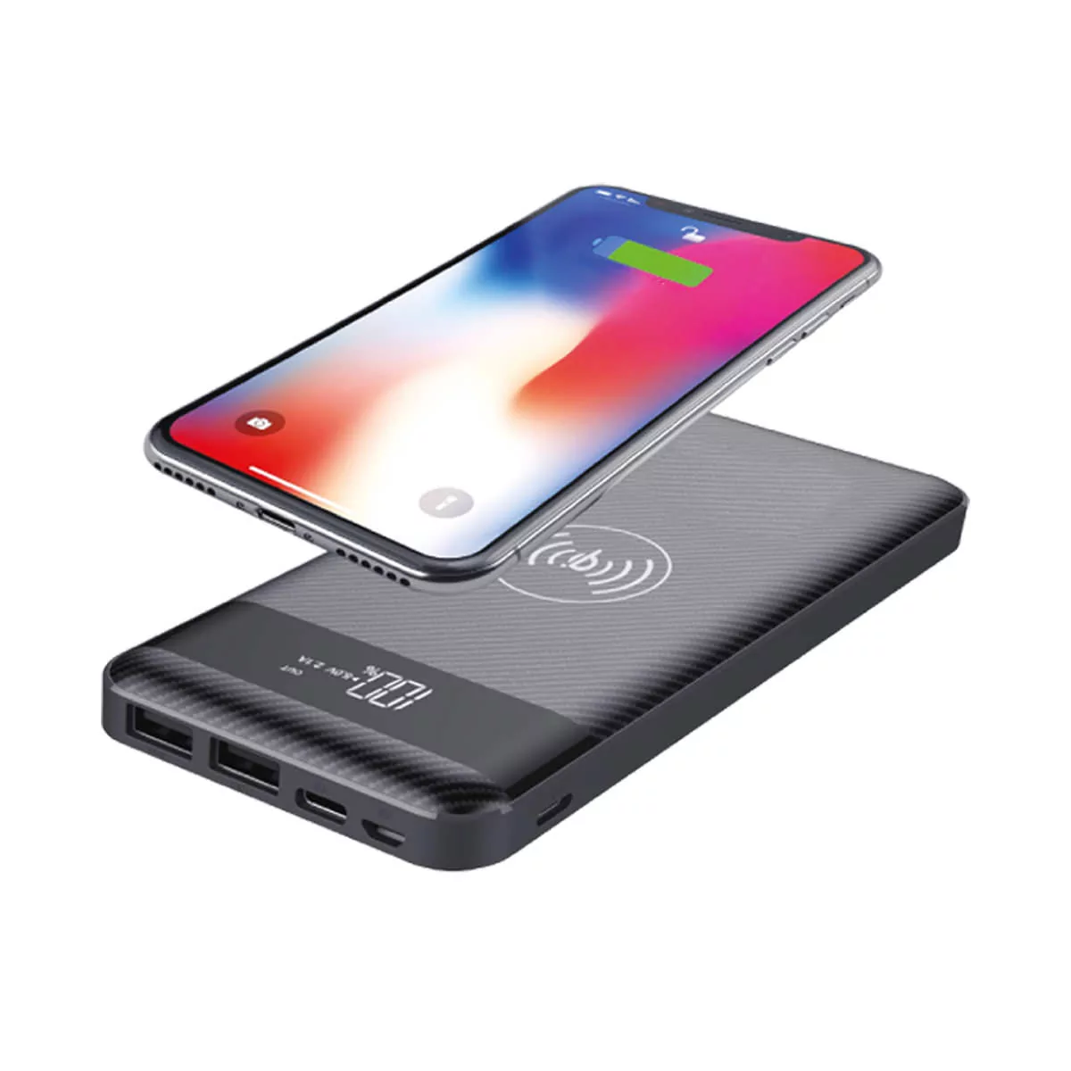סוללה ניידת עוצמתית 10,000mAh סיוס | טעינה אלחוטית וקווית – תמונה 3