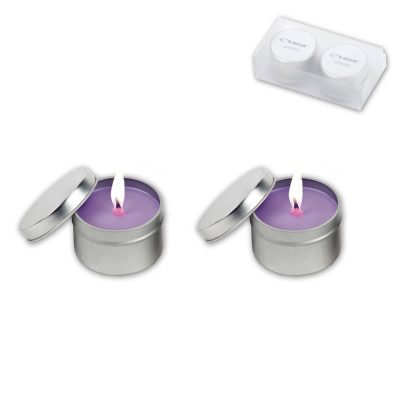 זוג נרות ריחניים בקופסת פח מעוצבת - סנדאי