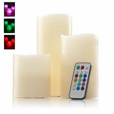 סט 3 נרות LED דקורטיביים 'אמטיס' עם שלט רחוק