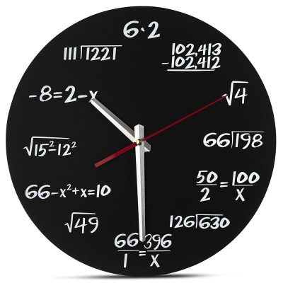 שעון קיר מתמטי מקורי עם משוואות